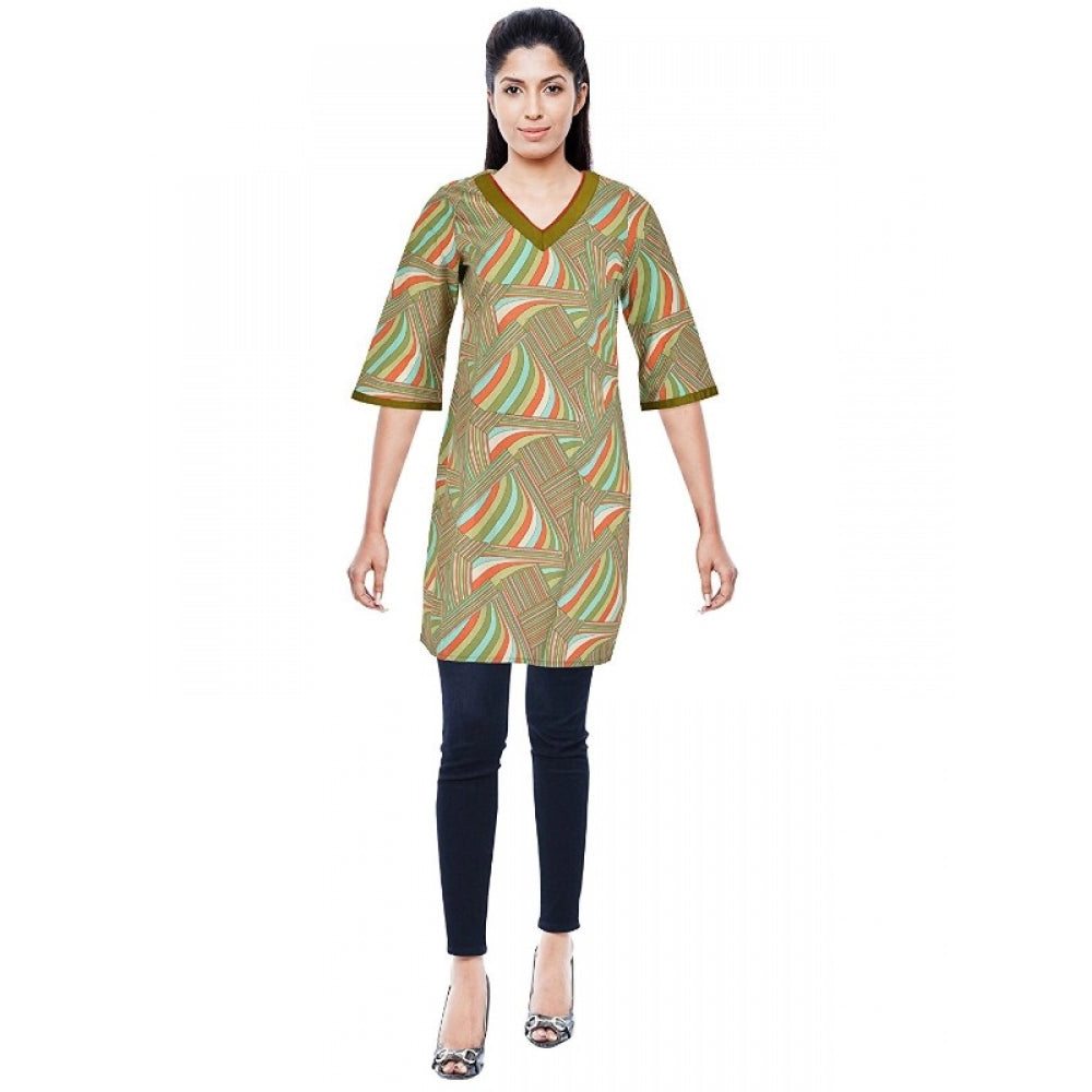 Generic Women's Rayon Kurtis (Green, Multi, S) - Noble Nook