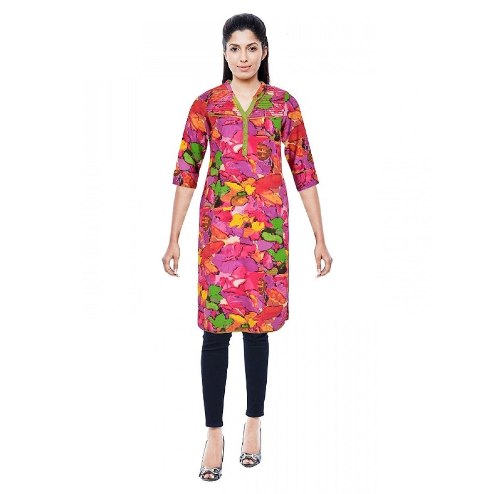 Generic Women's Cotton Kurtis (Pink, L) - Noble Nook