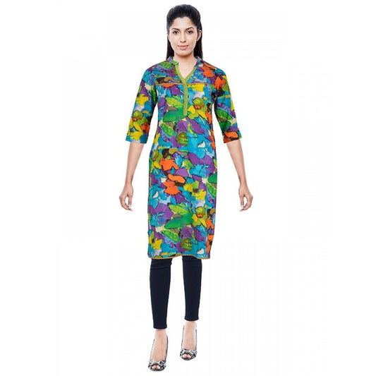 Generic Women's Cotton Kurtis (Blue, L) - Noble Nook