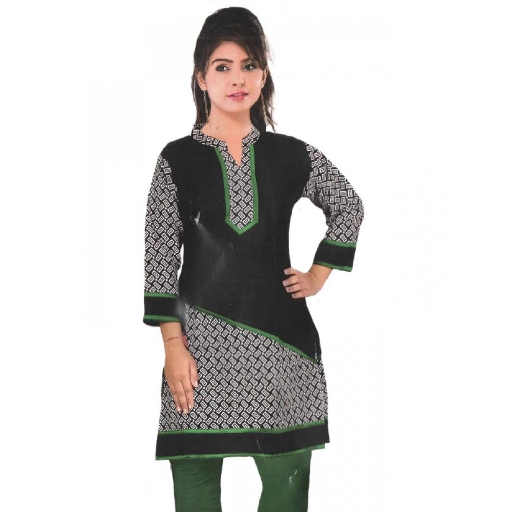 Generic Women's Cotton Kurtis (Black, Green, L) - Noble Nook