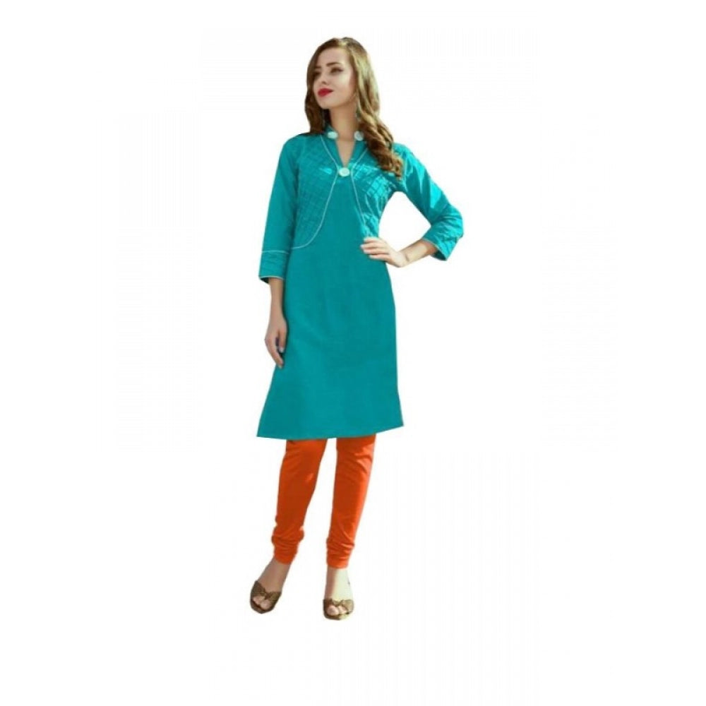 Generic Women's Cotton Kurtis (Blue, L) - Noble Nook