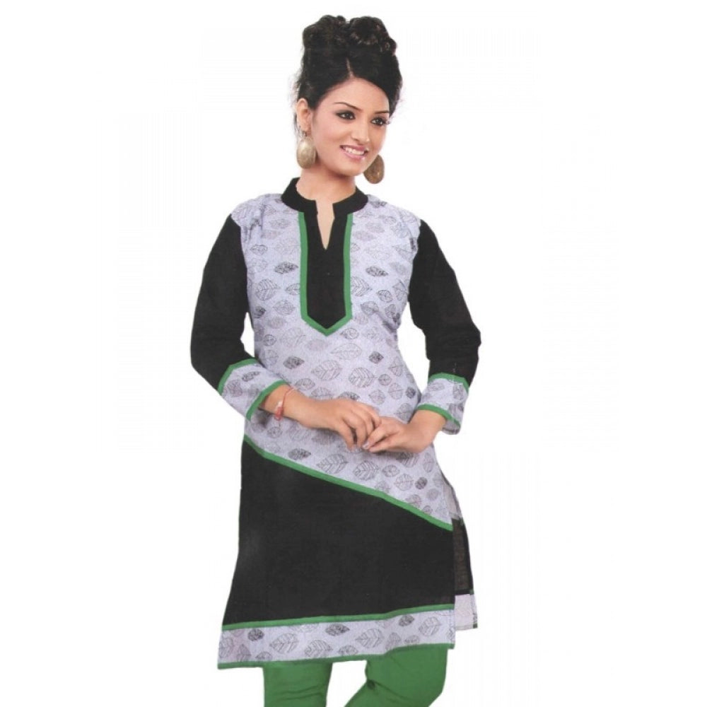 Generic Women's Cotton Kurtis (Green, Black, L) - Noble Nook