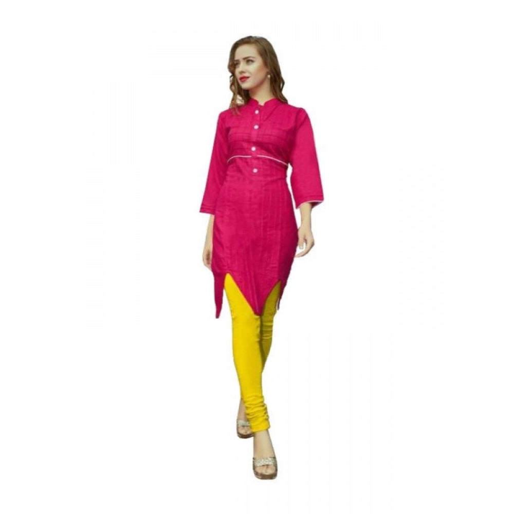 Generic Women's Cotton Kurtis (Dark Pink, XL) - Noble Nook