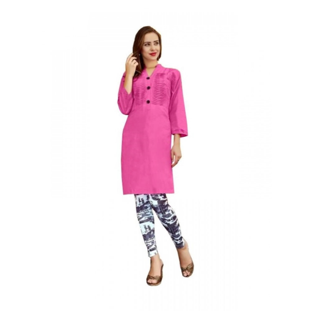 Generic Women's Cotton Kurtis (Pink, XL) - Noble Nook