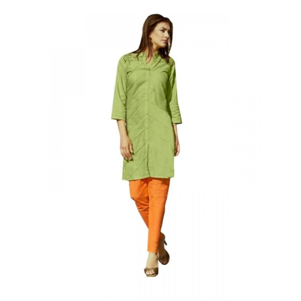 Generic Women's Cotton Kurtis (Green, L) - Noble Nook