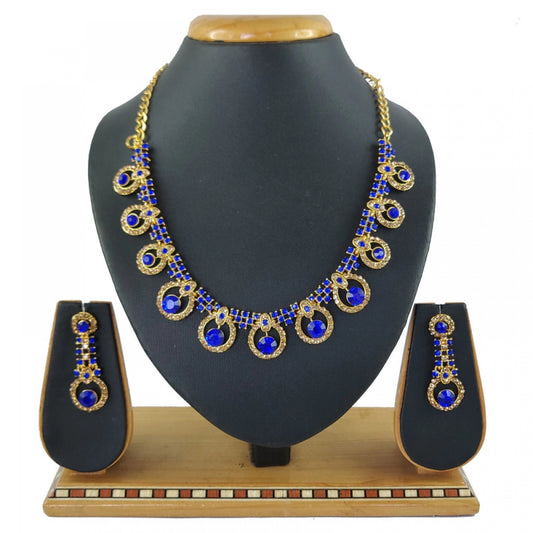 Generic Women's Alloy Necklace set (Blue) - Noble Nook