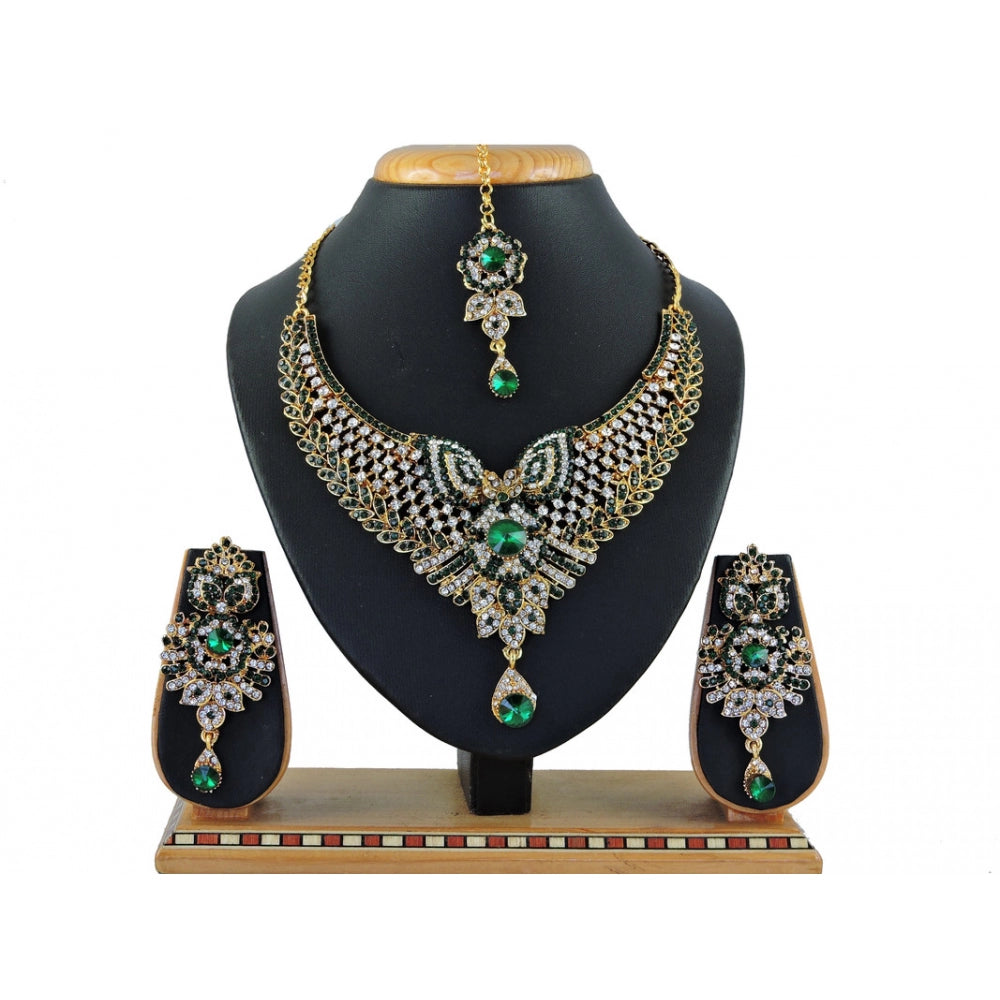 Generic Women's Alloy Necklace set (Green) - Noble Nook