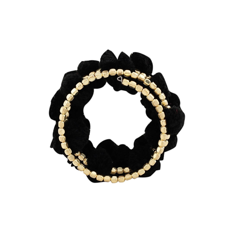 Generic Women's Pom Pom Pom Pom Charm Bracelet -Black - Noble Nook