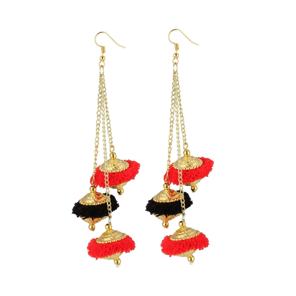 Generic Women's Gold Plated Pom Pom Fashion Earrings-Gold - Noble Nook