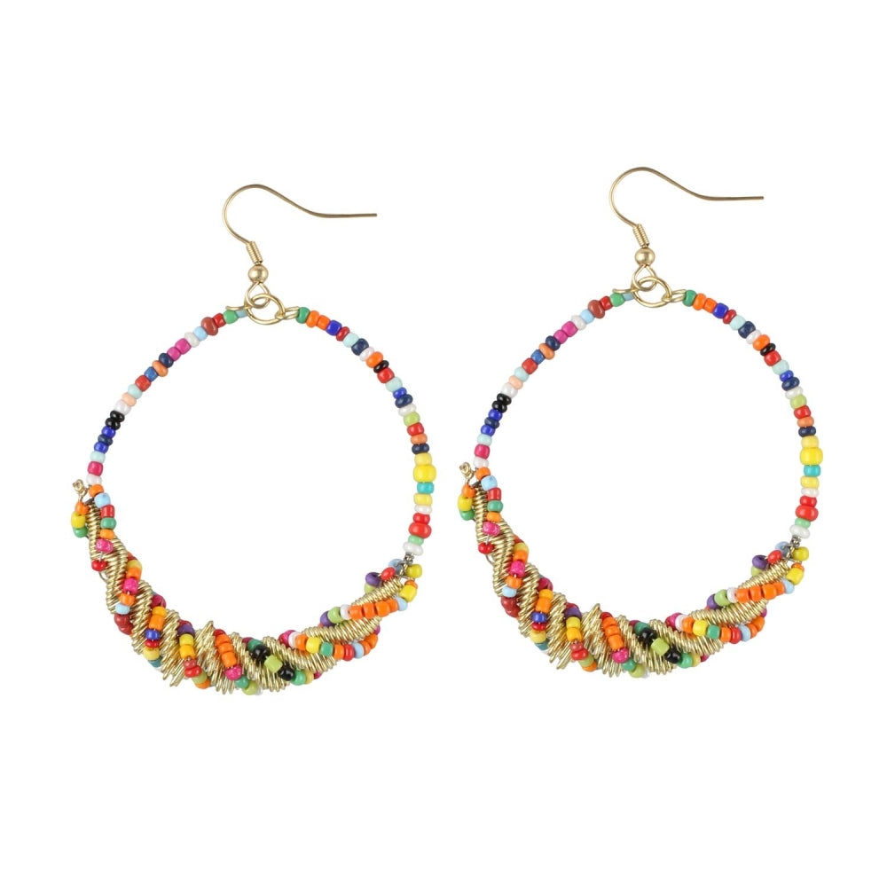 Generic Women's Alloy Designer Hanging Beads Earrings-Multicolour - Noble Nook