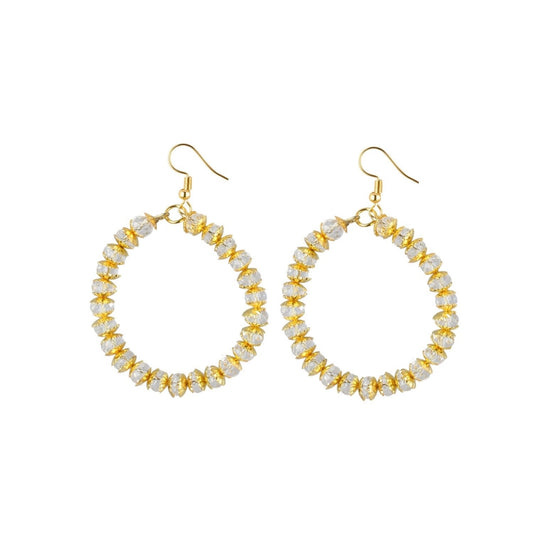 Generic Women's Alloy, Golden Crytal Hanging Earrings-Gold - Noble Nook