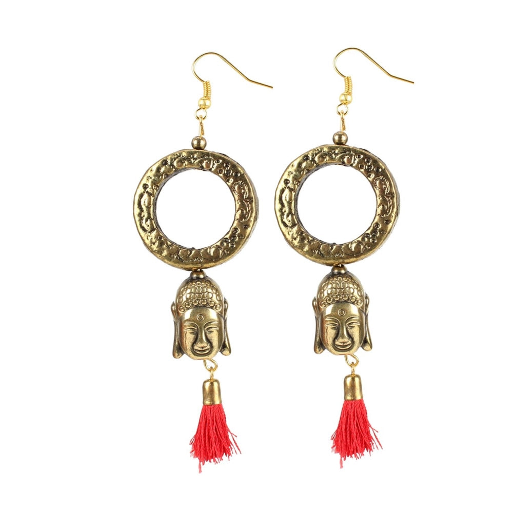 Generic Women's Gold plated Hook Dangler Hanging Tassel Fashion Earrings-Golden - Noble Nook