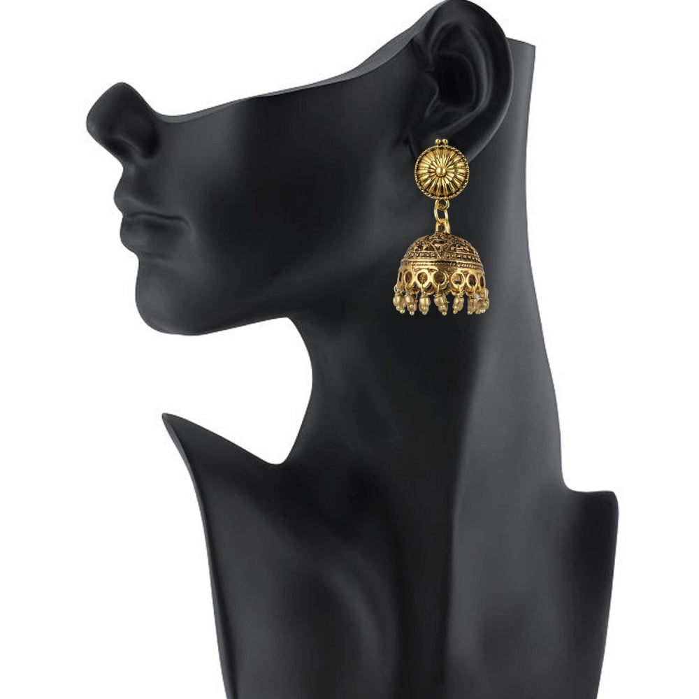 Generic Women's Gold Plated Jhumki Earrings-Gold - Noble Nook