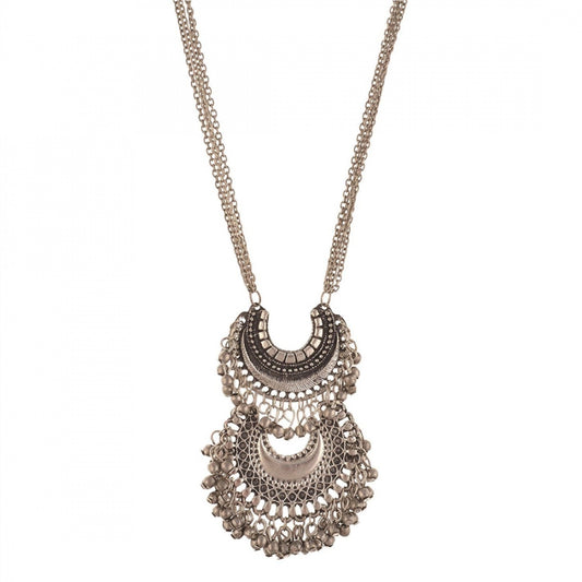 Afghani Tribal Antique Oxidised Silver Princess Necklace - Noble Nook