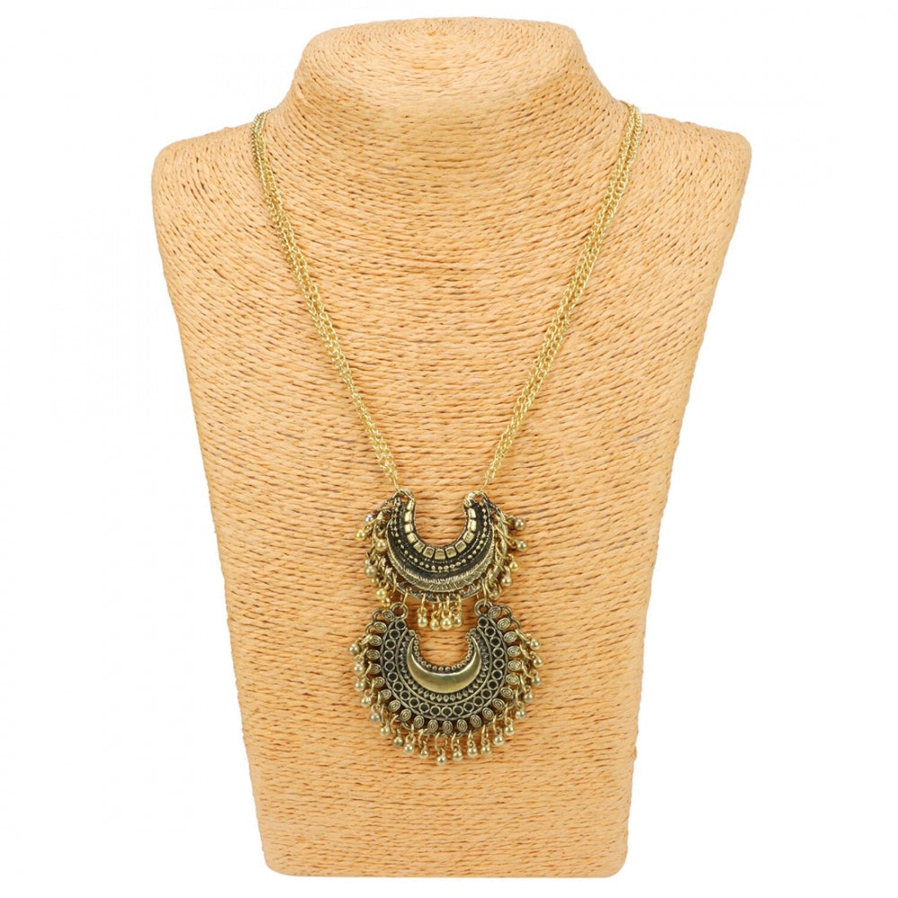 Designer Antique Oxidized Golden Fancy Necklace Fashion Jewellery - Noble Nook