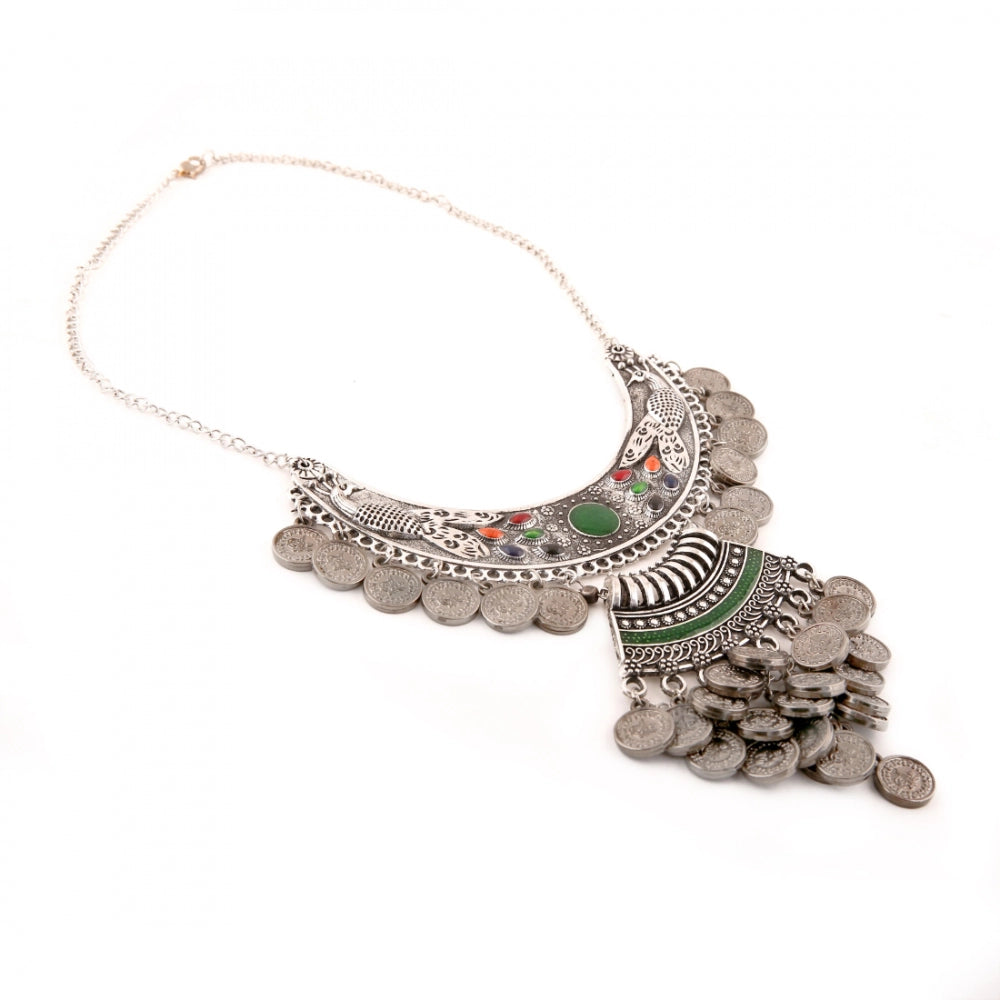 Afghani Tribal Antique Boho Oxidised Silver Necklace - Noble Nook