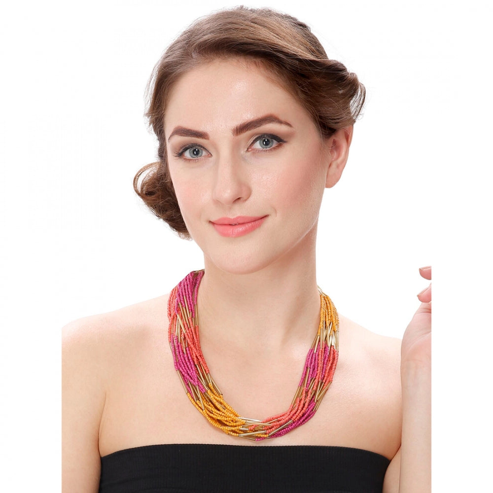 Designer Elegant Multi Layer Multi Color Beads Necklace - Noble Nook