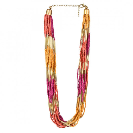 Designer Elegant Multi Layer Multi Color Beads Necklace - Noble Nook