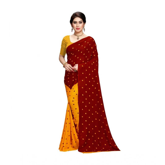 Generic Women's Georgette Saree(Red,5-6 Mtrs) - Noble Nook