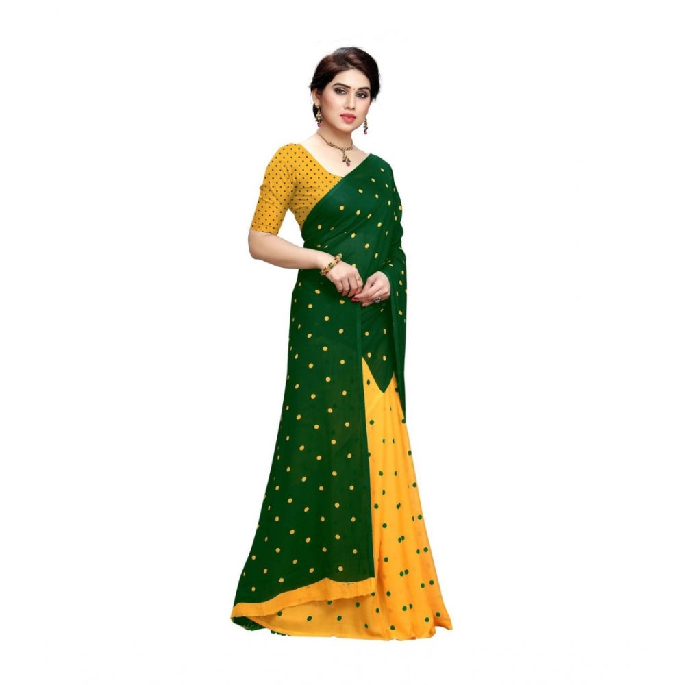 Generic Women's Georgette Saree(Green,5-6 Mtrs) - Noble Nook