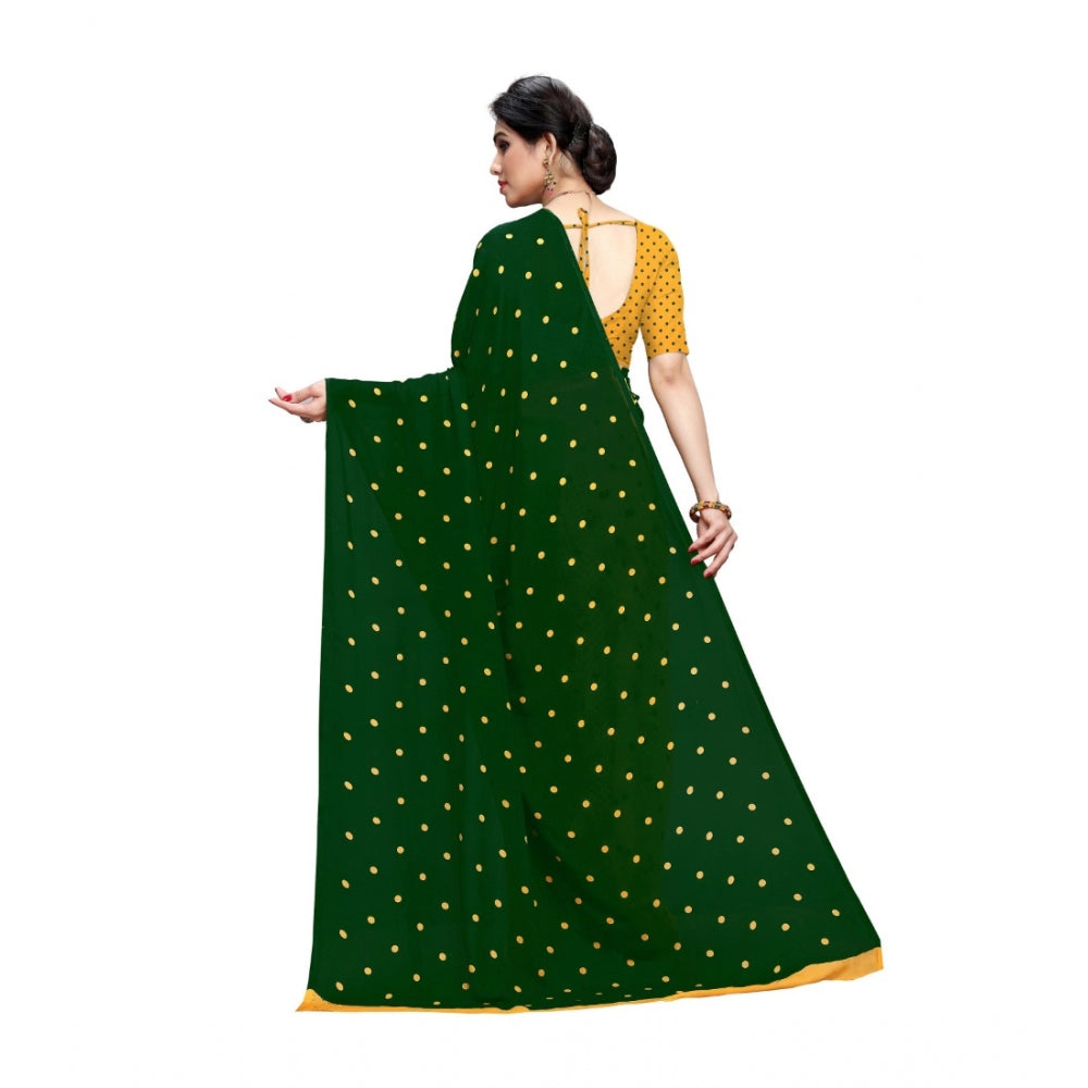 Generic Women's Georgette Saree(Green,5-6 Mtrs) - Noble Nook