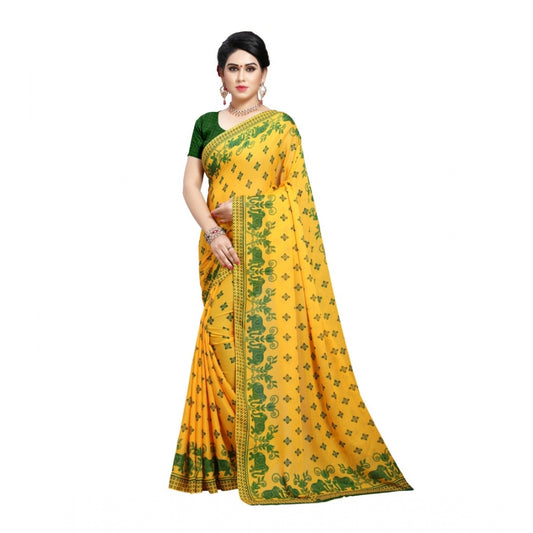 Generic Women's Georgette Saree(Green,5-6 Mtrs) - Noble Nook