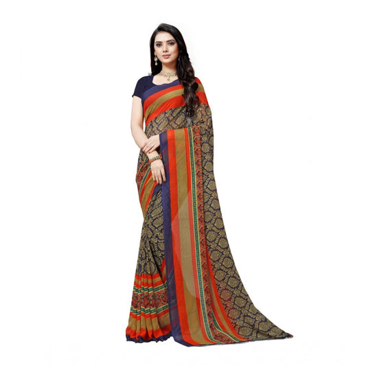 Generic Women's Georgette Saree(Blue,5-6 Mtrs) - Noble Nook