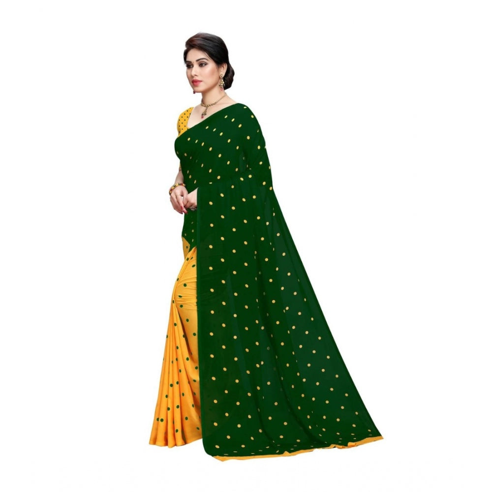 Generic Women's Georgette Saree(Green,5-6 Mtrs) - Noble Nook