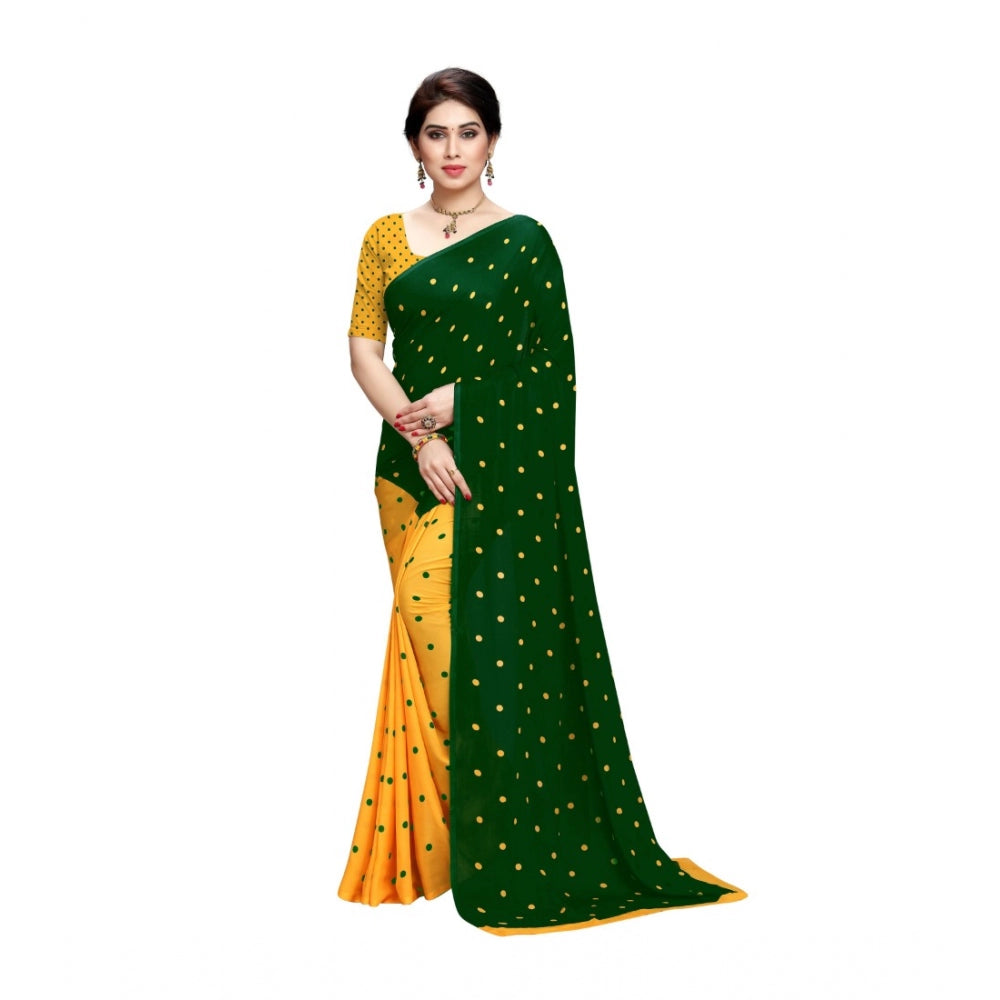 Generic Women's Georgette Saree(Green,5-6 Mtrs) - Noble Nook