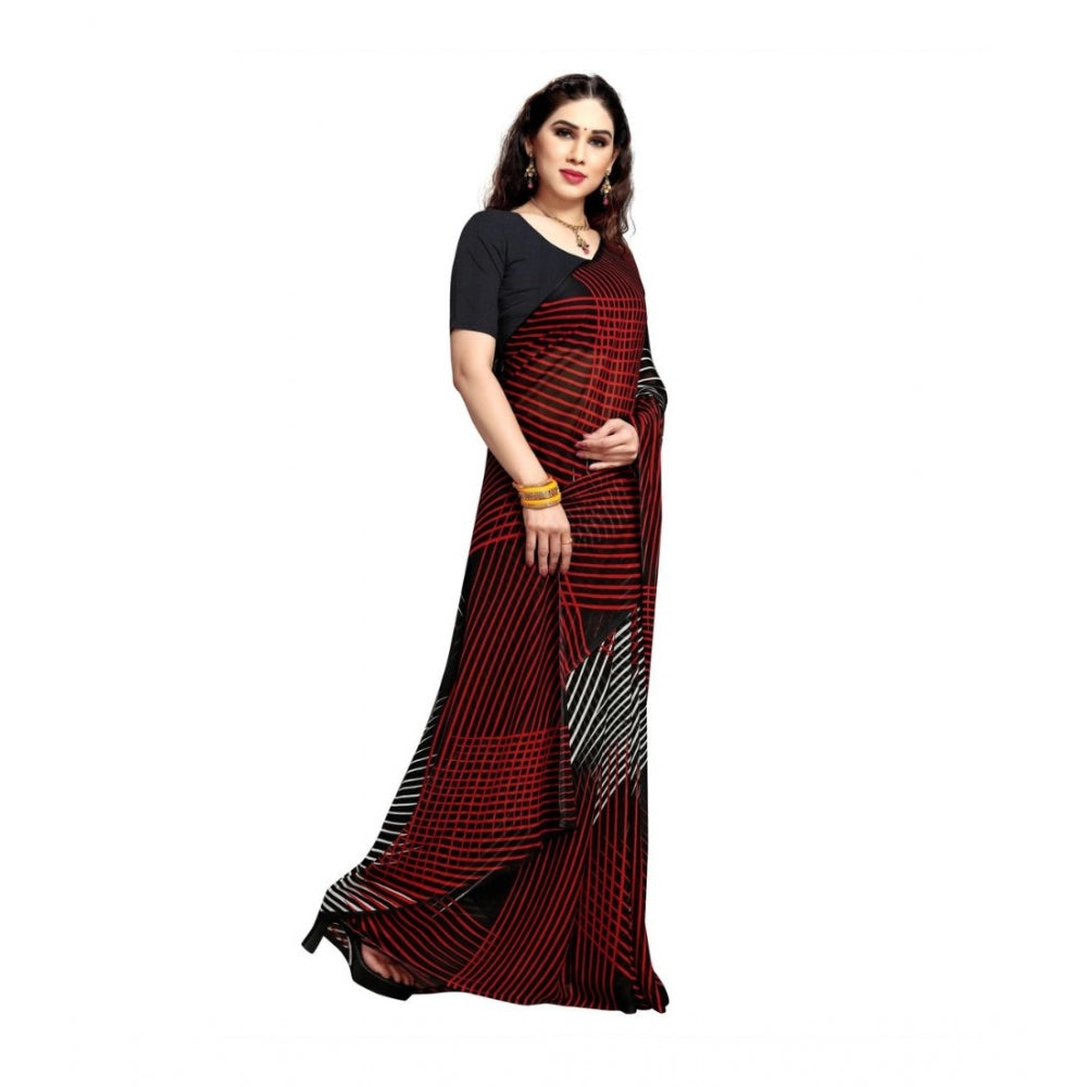 Generic Women's Georgette Saree(Black,5-6 Mtrs) - Noble Nook