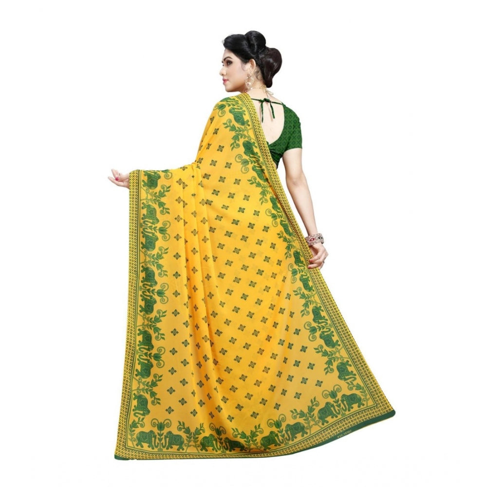 Generic Women's Georgette Saree(Green,5-6 Mtrs) - Noble Nook