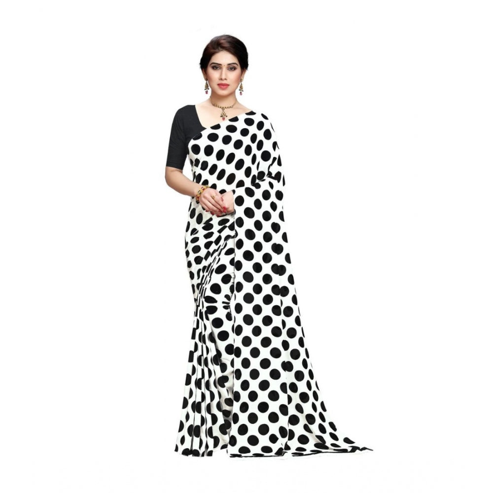 Generic Women's Georgette Saree(W.Black,5-6 Mtrs) - Noble Nook