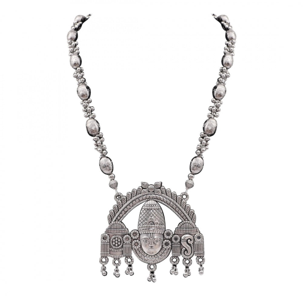 Generic Silver Plated Pendant Necklace Of Lord Tirupati Balaji Necklace (Color: Silver) - Noble Nook