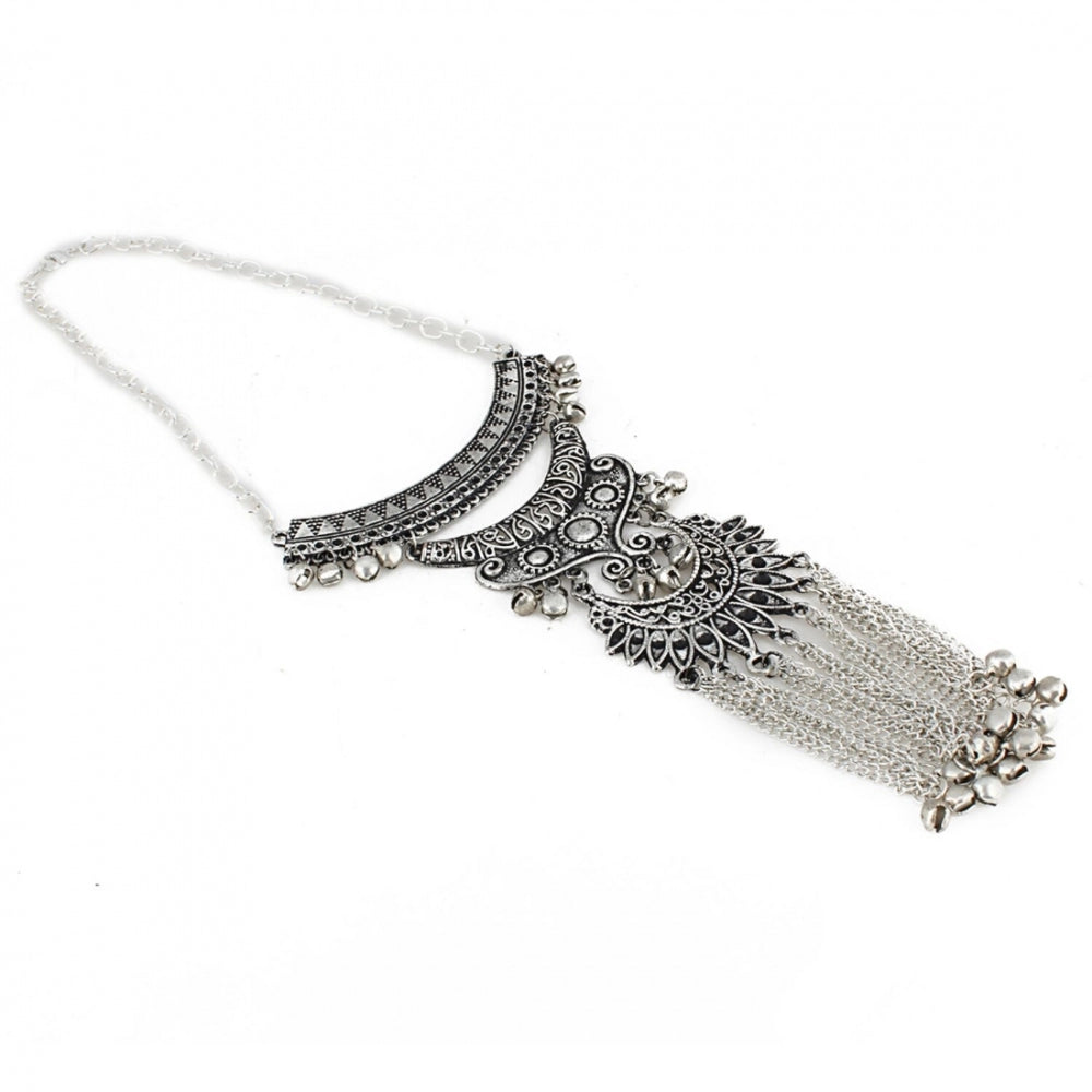 Generic Women's Antique Tribal Oxidized Boho Afgani Silver Necklace (Color: Silver) - Noble Nook