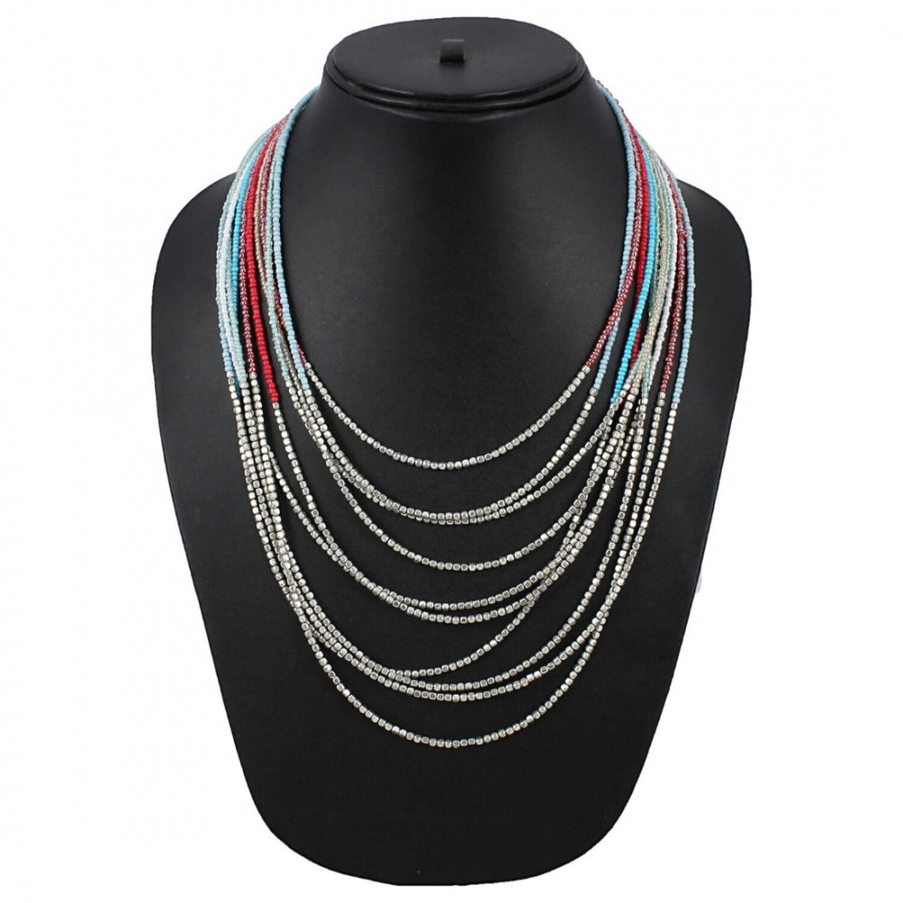 Generic Women's Designer Elegant Multi Layer Multi Color Beads Necklace (Color: Multi Color) - Noble Nook