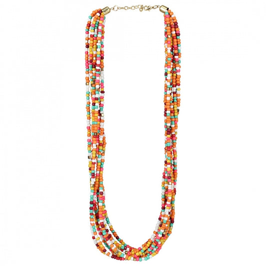 Generic Women's Designer Multi Colour Elegant Beads Necklace (Color: Multi Color) - Noble Nook