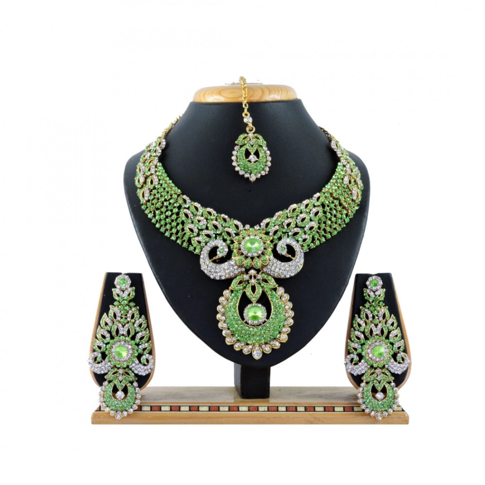 Generic Women's Alloy Necklace set (Green) - Noble Nook