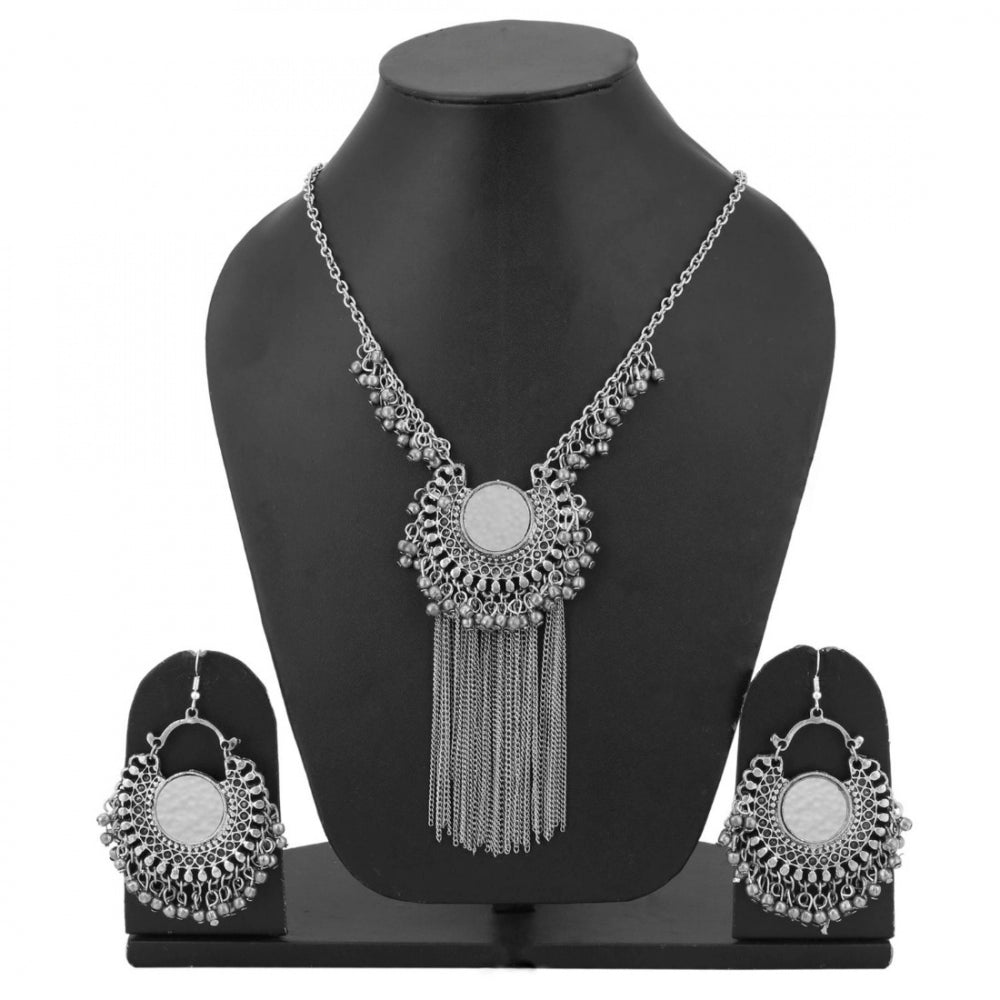 Generic Base Metal And Necklace With Earrings Set For Women - Noble Nook