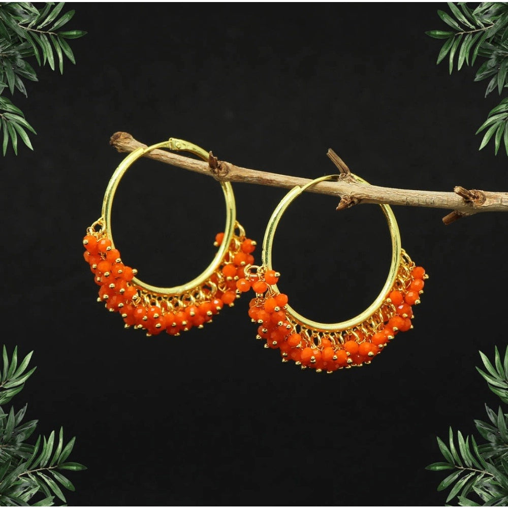 Generic Women's Orange Color Antique Hoop Earrings - Noble Nook