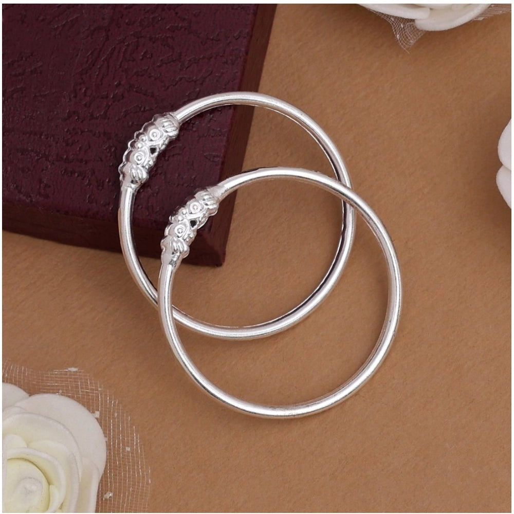 Generic Silver Color 1 Pair Of Oxidised Kids Bangles Size: 1.6 - Noble Nook