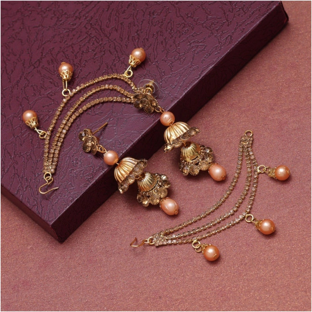 Generic Women's Gold Color Bahubali Earrings - Noble Nook