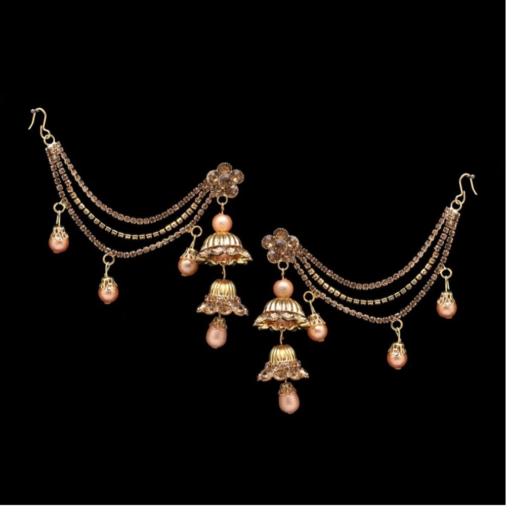 Generic Women's Gold Color Bahubali Earrings - Noble Nook