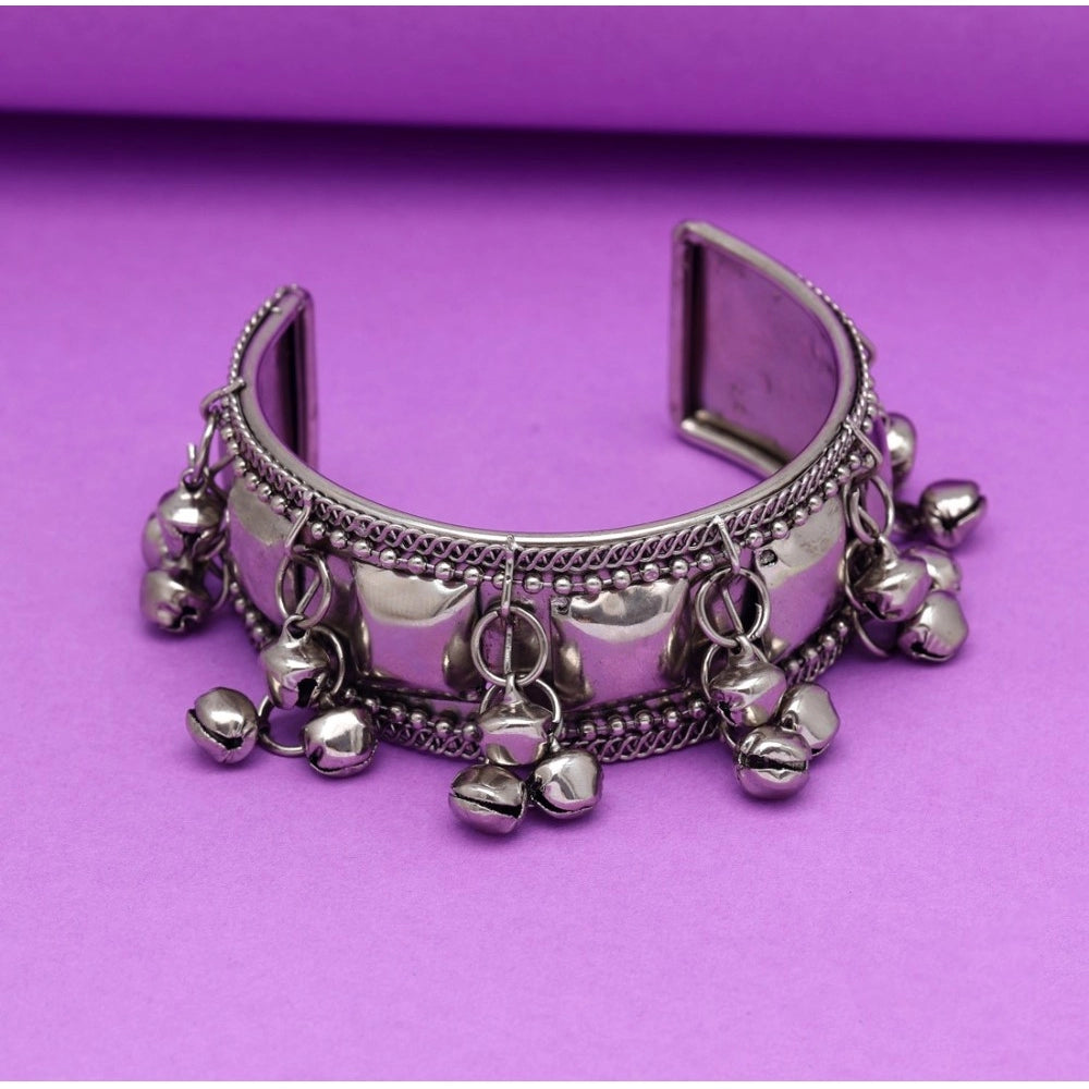 Generic Women's Silver Color Oxidised Adjustable Bracelet - Noble Nook