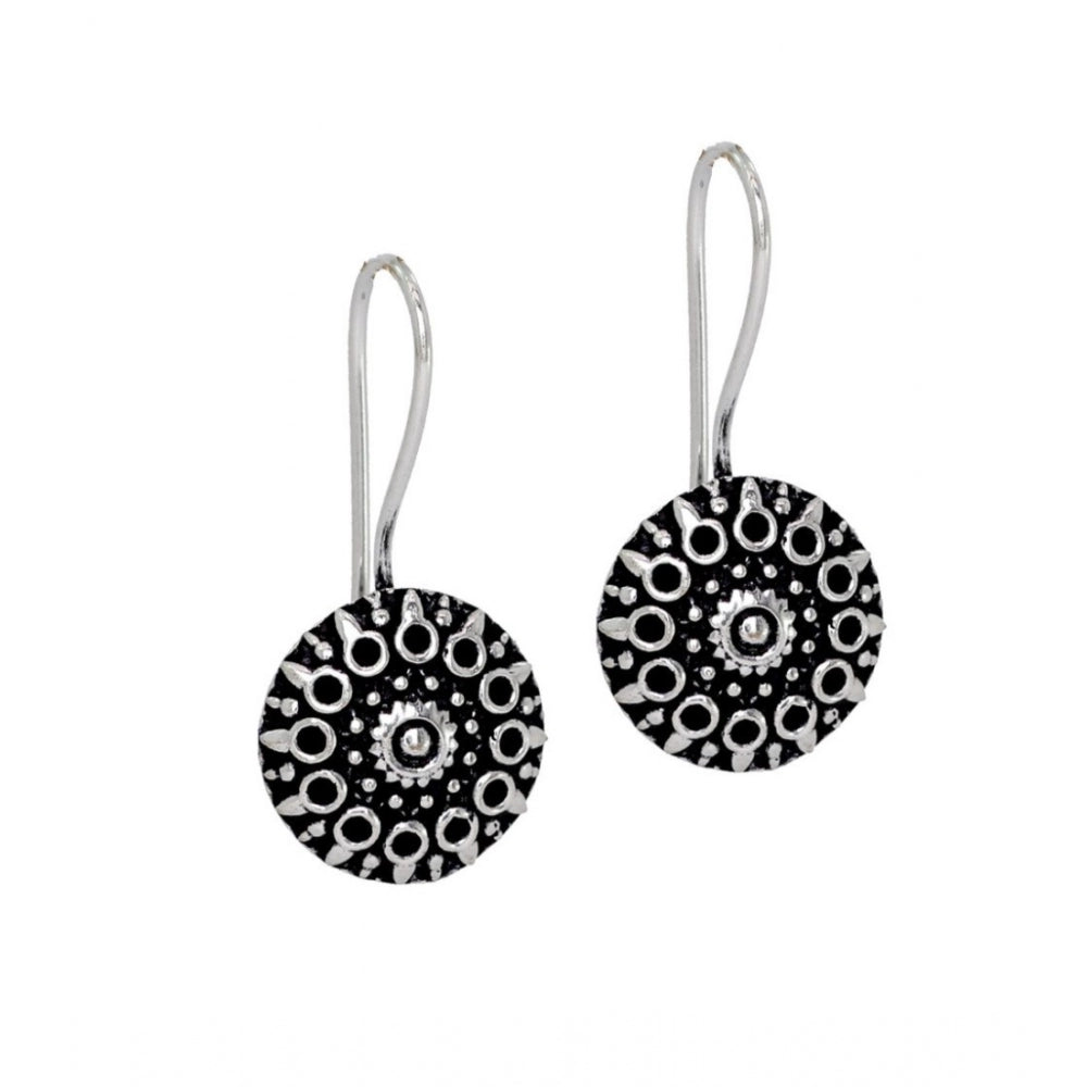 Generic Women's Handmade Indian Traditional Designer Silver Oxidised Stud Brass Earrings - Noble Nook