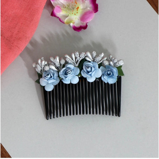 Generic Women's Sky Blue Color Hair Comb Pin - Noble Nook