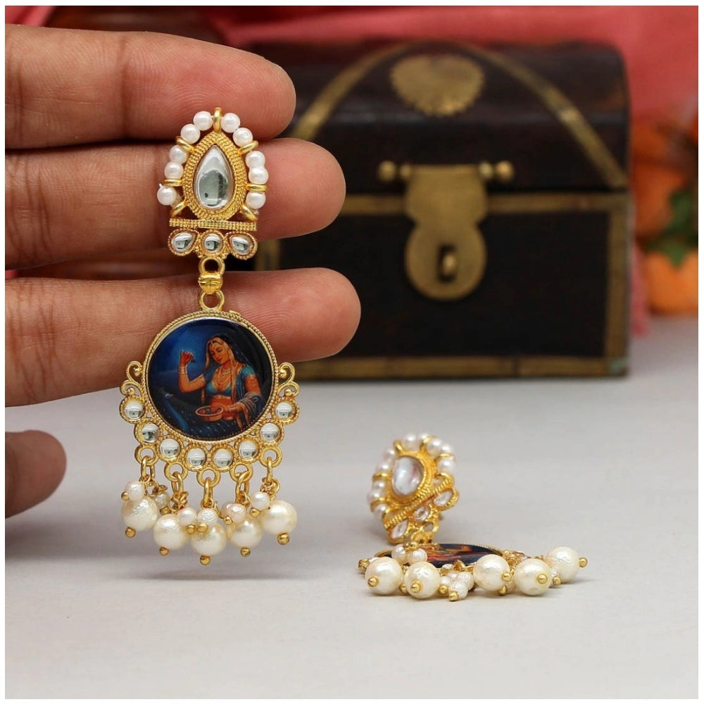 Generic Women's Multi Color Kundan Kundan Earrings - Noble Nook