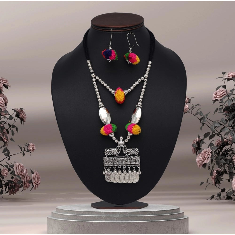 Generic Women's Multi Color Oxidised Necklace Set - Noble Nook