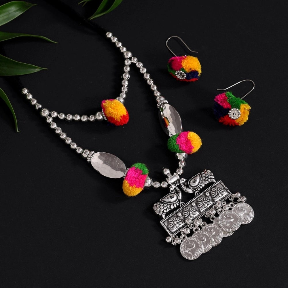 Generic Women's Multi Color Oxidised Necklace Set - Noble Nook