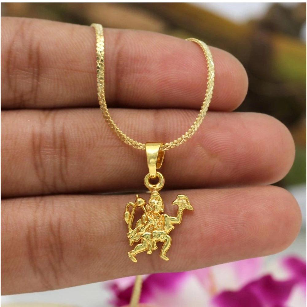 Generic Women's Gold Color Lord Hanuman Temple Locket - Noble Nook