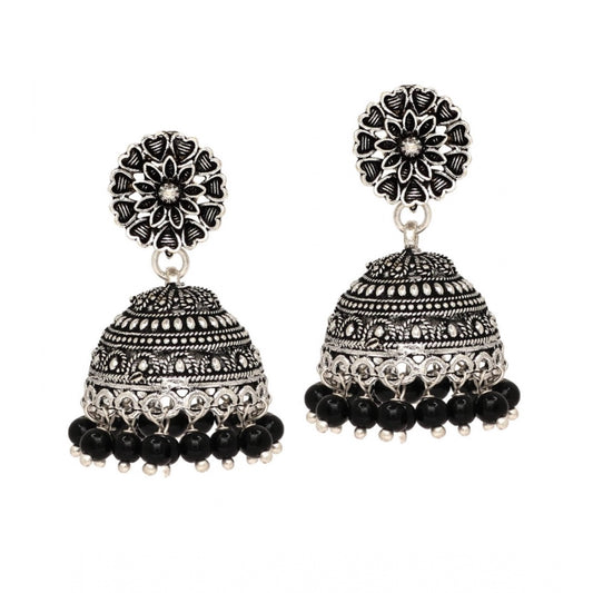 Generic Women's Oxidised Silver Plated Black Color Earrings Jewellery - Noble Nook